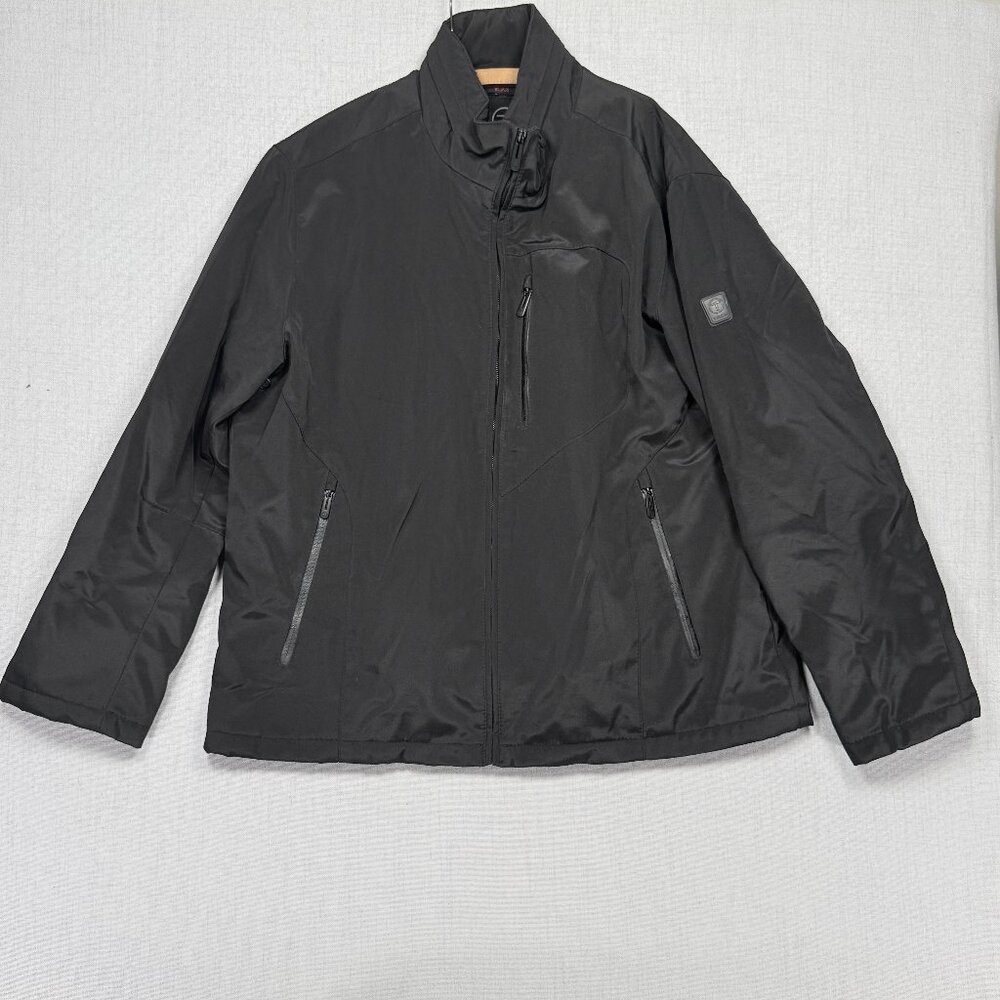 Tumi Tech Jacket Full Zip Black Soft Shell Long Sleeves Insulated Lined Size XXL